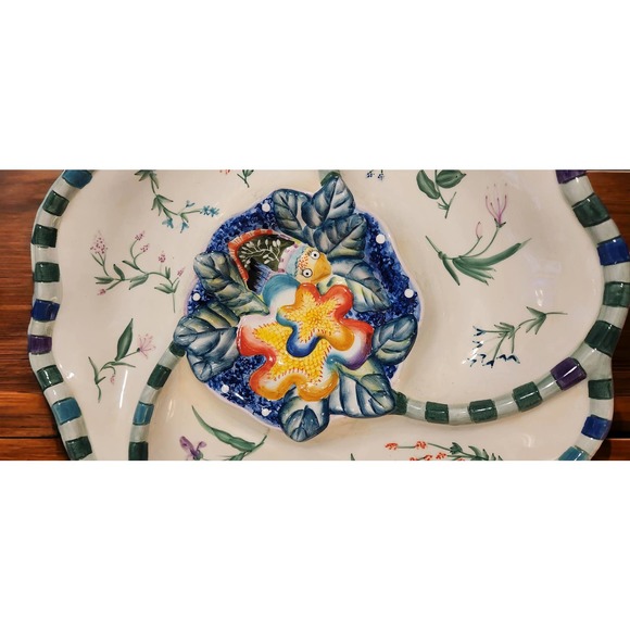 Fitz and Floyd Essentials Starfish, Ocean Divided Platter Serving Dish Koi - Picture 10 of 10